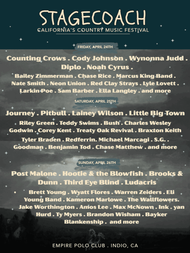 who's touring 2026? stagecoach 2026 lineup